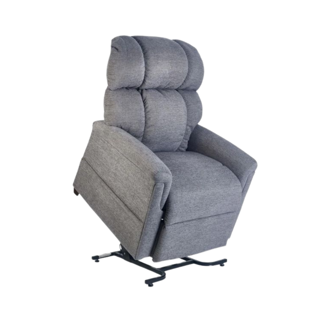 Gray fabric power lift recliner chair